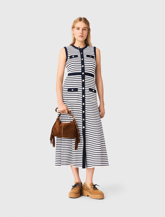 Striped knit maxi dress | Maje