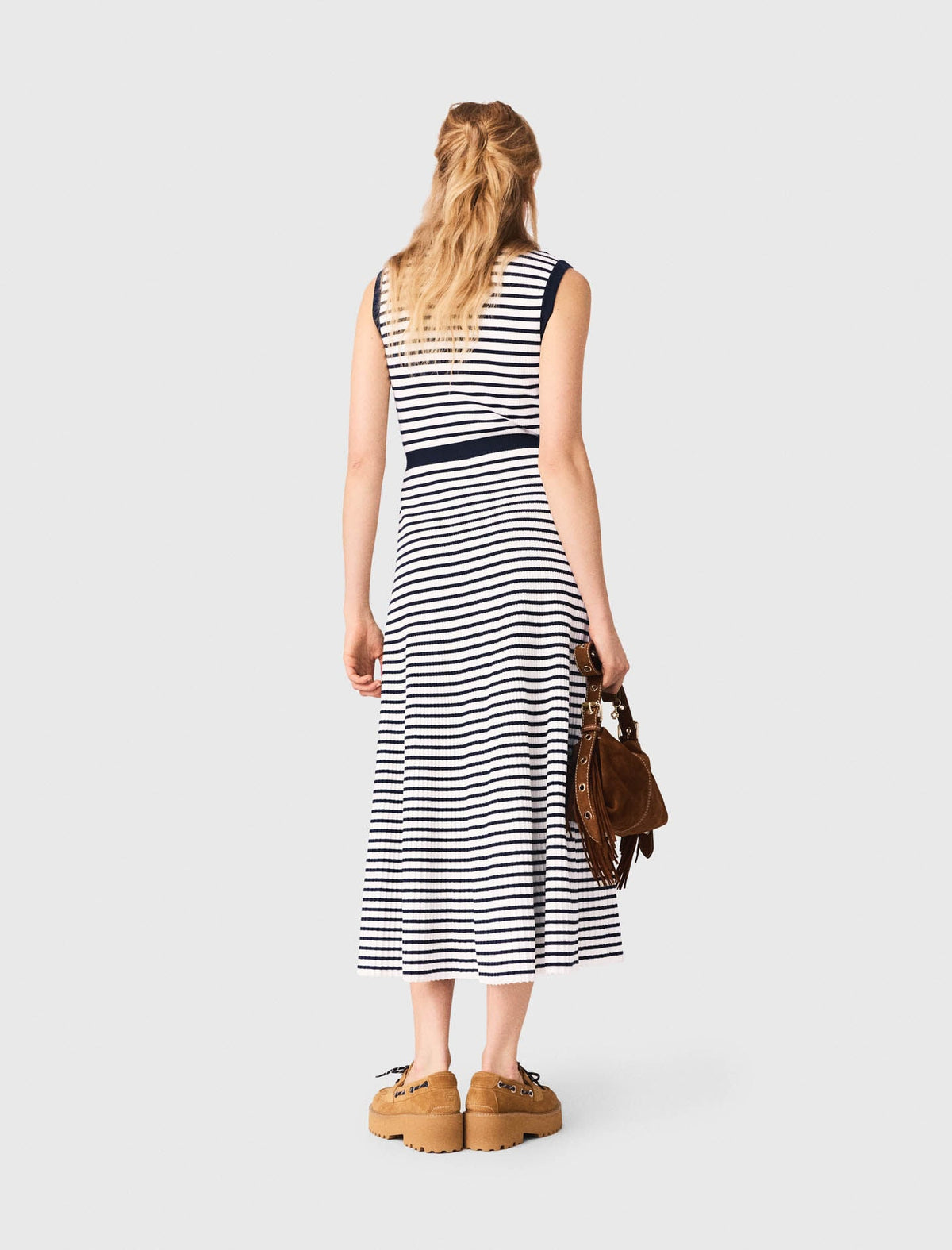 Striped knit maxi dress | Maje