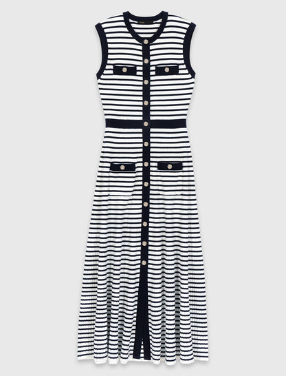 Striped knit maxi dress | Maje