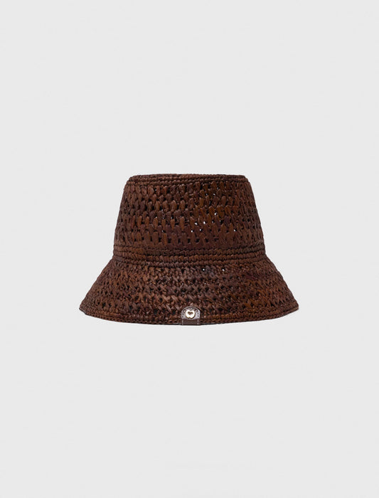 Colourful natural raffia bucket hat | Maje