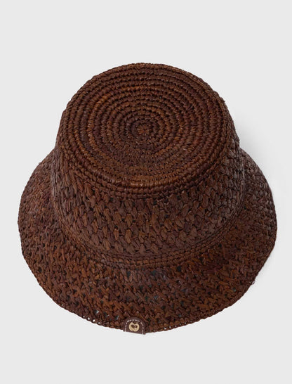 Colourful natural raffia bucket hat | Maje