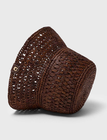 Colourful natural raffia bucket hat | Maje