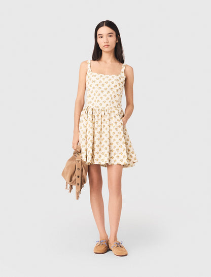 Short flared patterned dress | Maje