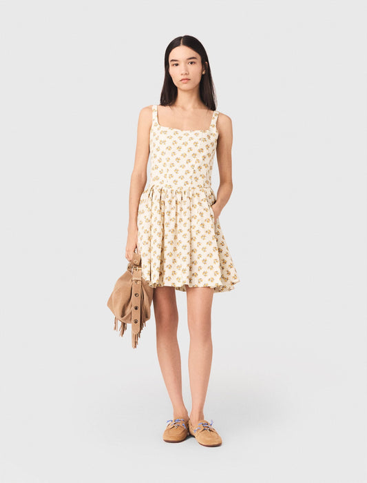 Short flared patterned dress | Maje