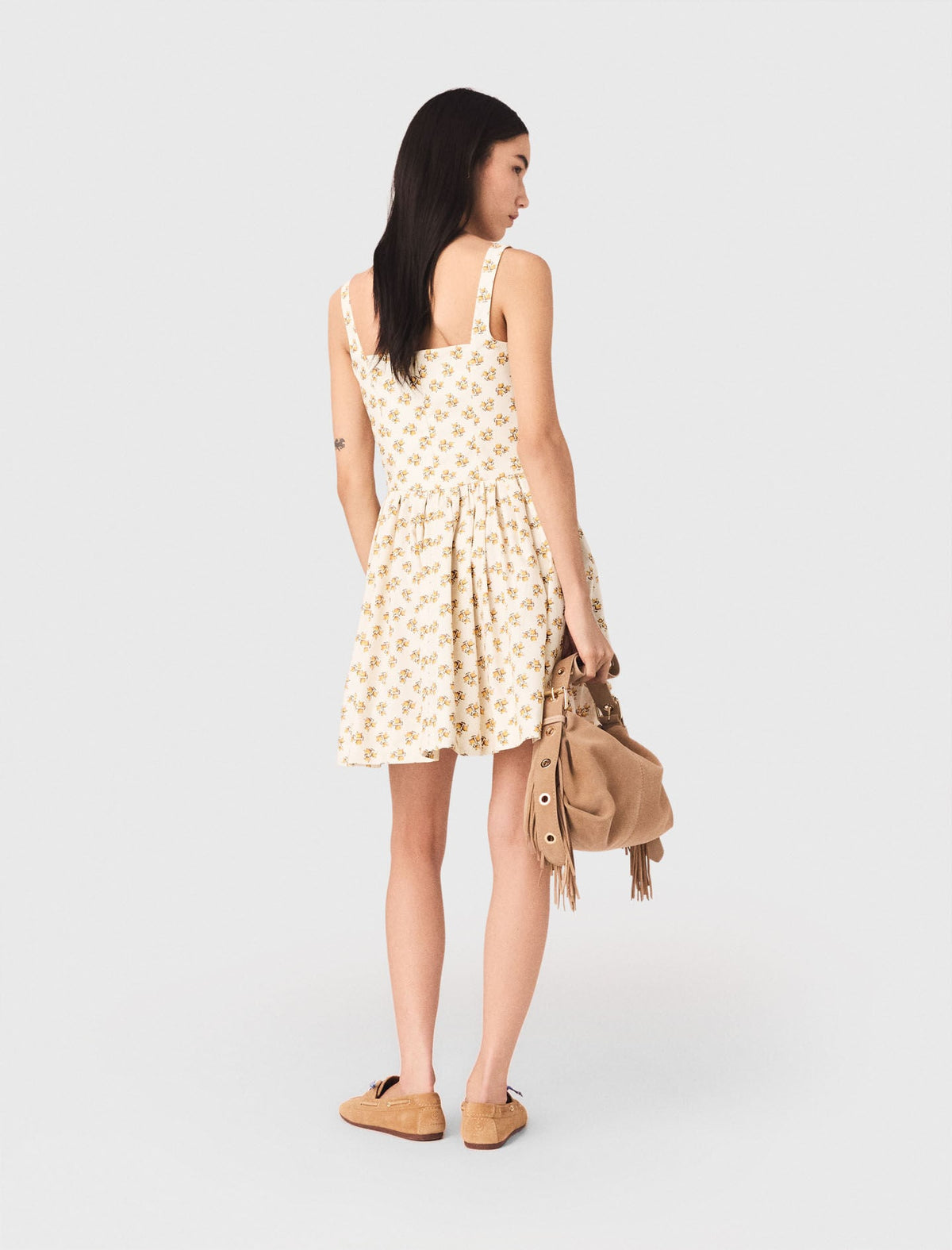 Short flared patterned dress | Maje