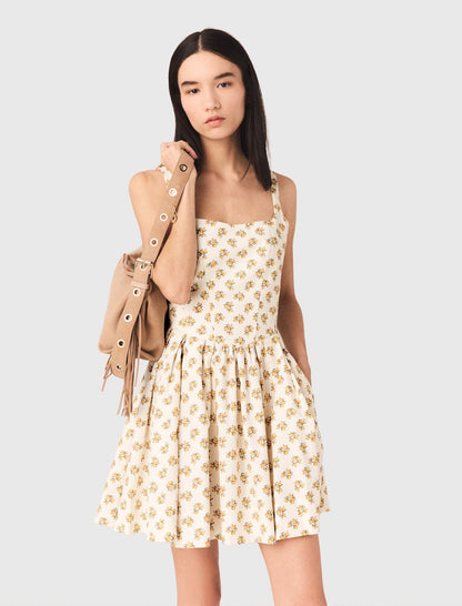 Short flared patterned dress | Maje