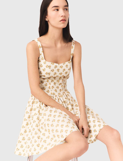 Short flared patterned dress | Maje