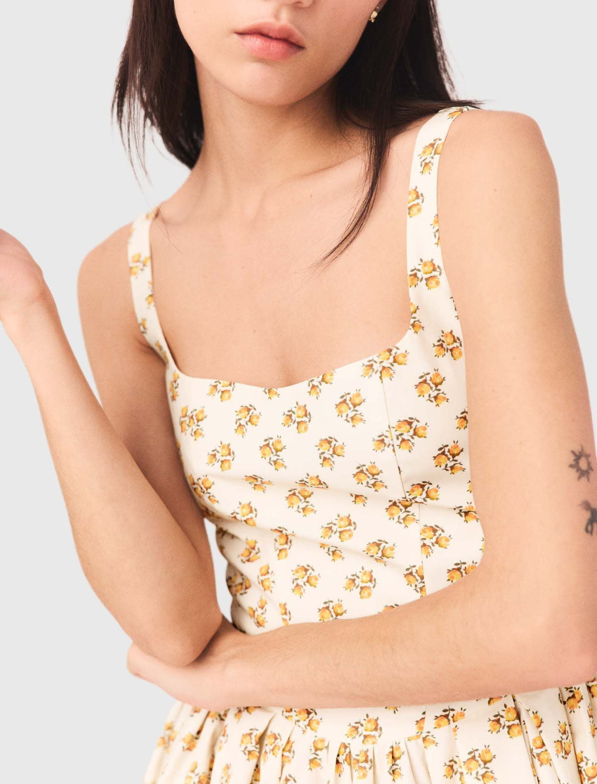 Short flared patterned dress | Maje