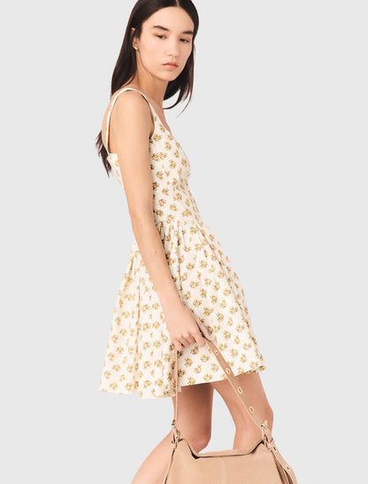 Short flared patterned dress | Maje