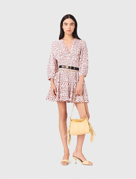Patterned pleated dress | Maje