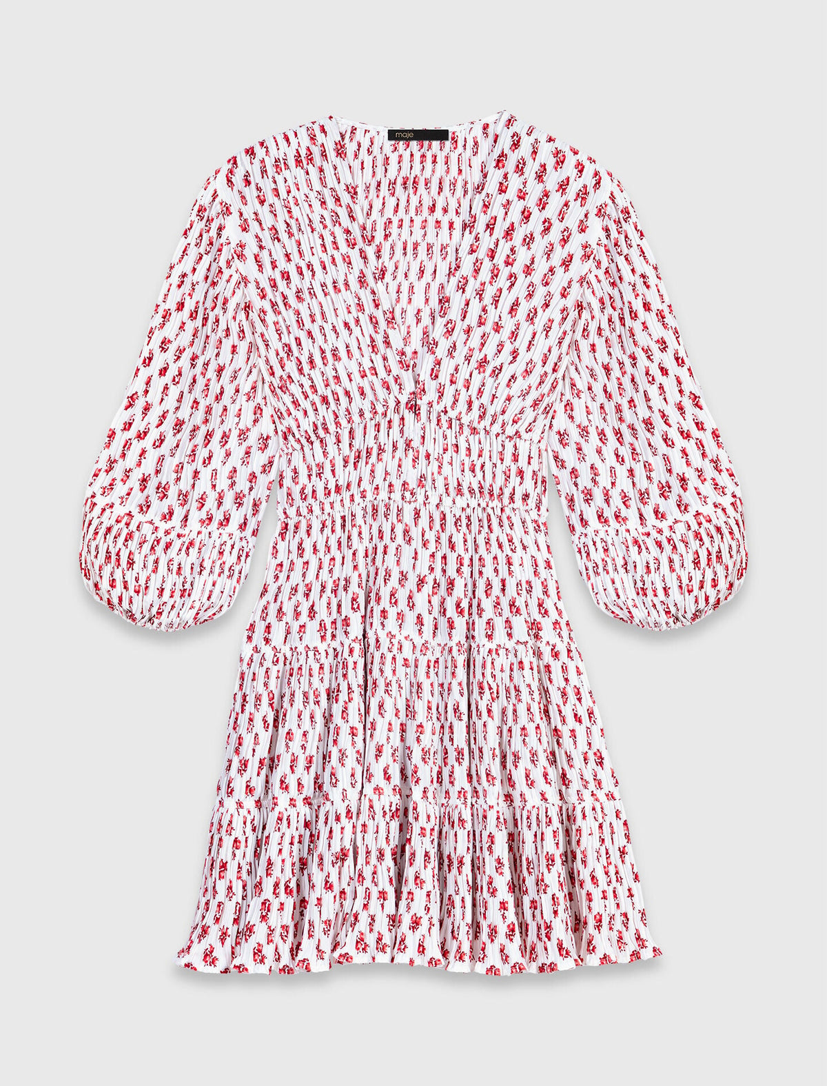 Patterned pleated dress | Maje