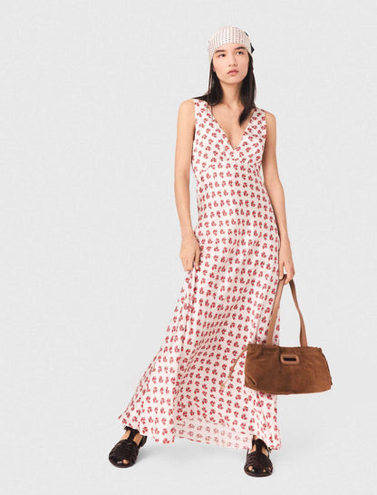 Patterned silk dress | Maje