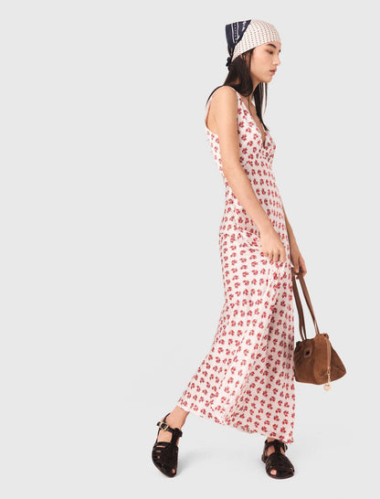 Patterned silk dress | Maje