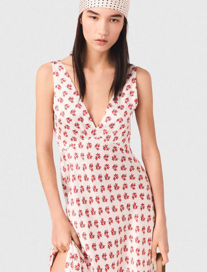Patterned silk dress | Maje