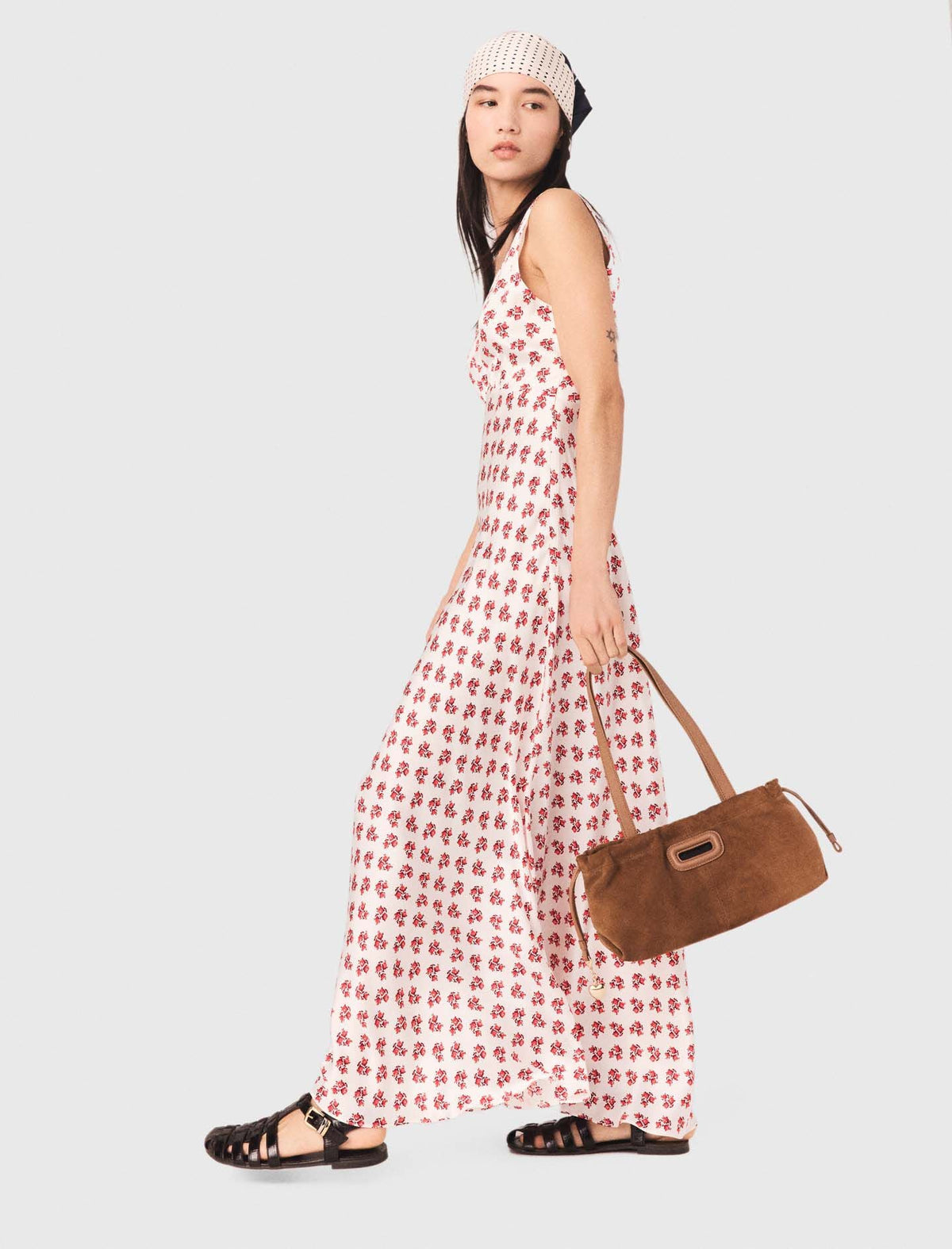 Patterned silk dress | Maje
