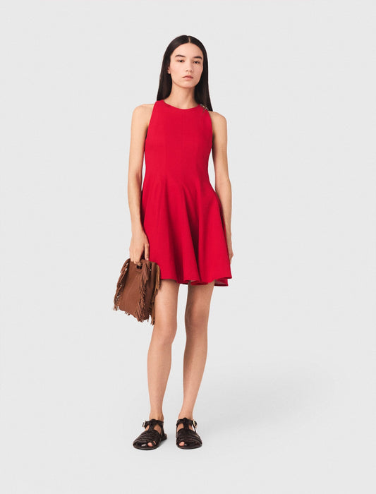 Short flared linen-blend dress | Maje