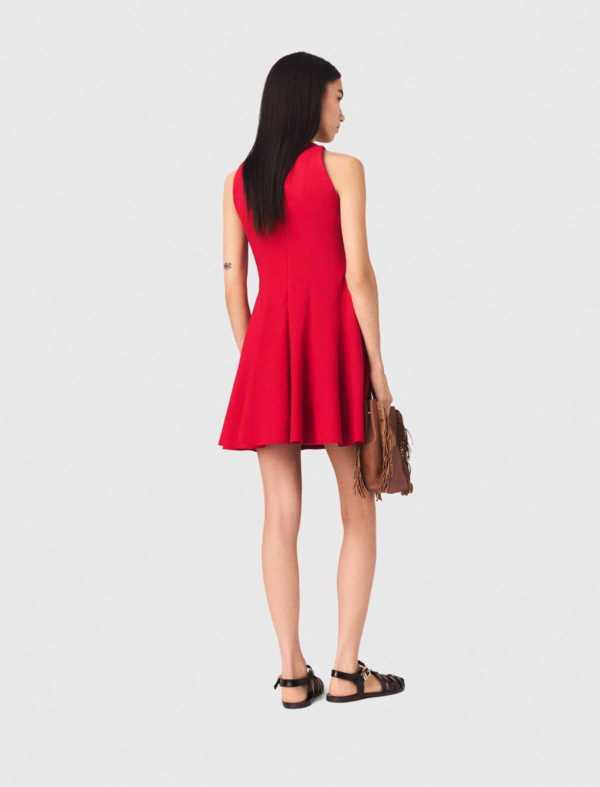 Short flared linen-blend dress | Maje