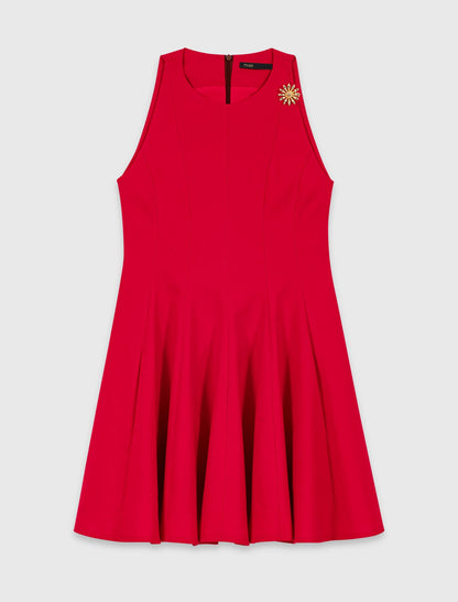 Short flared linen-blend dress | Maje