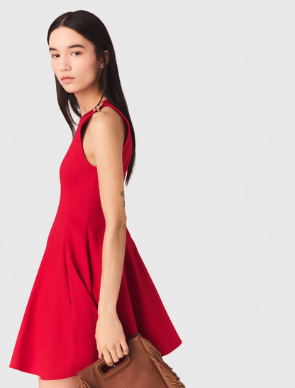 Short flared linen-blend dress | Maje