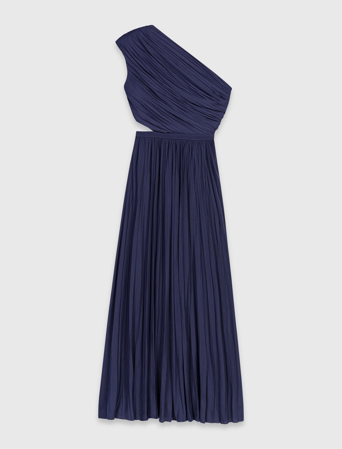 Asymmetrical pleated maxi dress | Maje