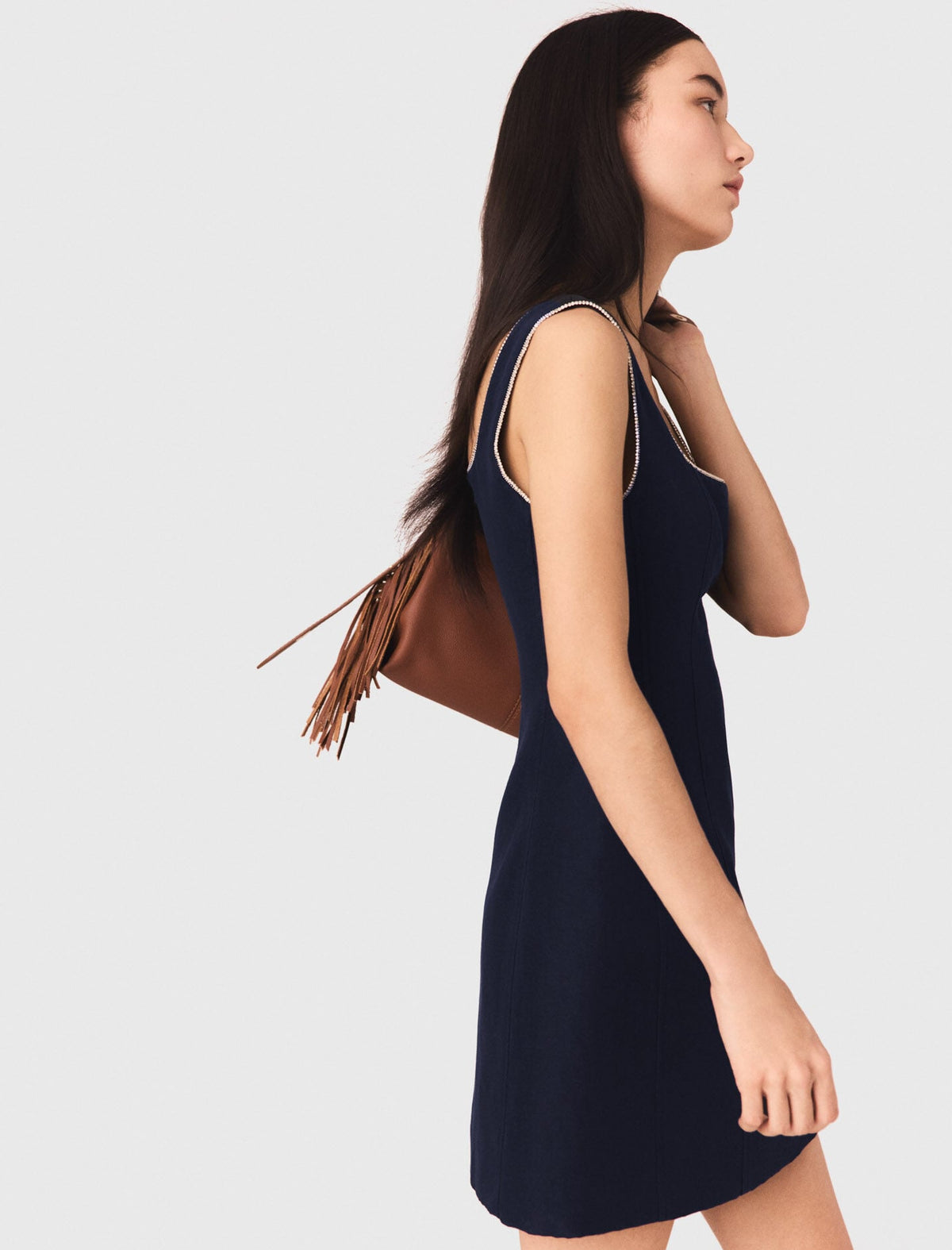 Short linen-blend dress | Maje
