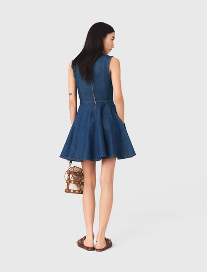 Short flared denim dress | Maje
