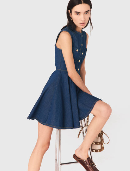 Short flared denim dress | Maje