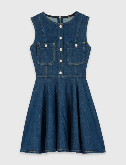 Short flared denim dress | Maje