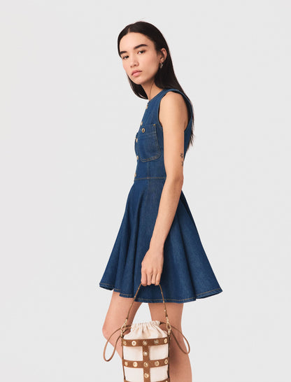 Short flared denim dress | Maje