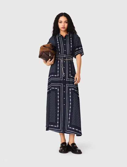 Flowy patterned maxi dress | Maje