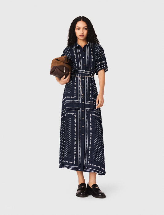 Flowy patterned maxi dress | Maje