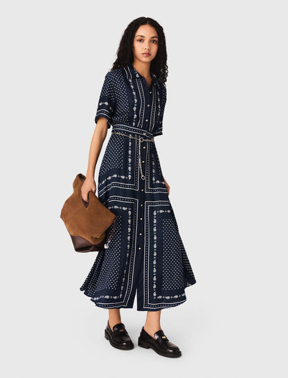 Flowy patterned maxi dress | Maje