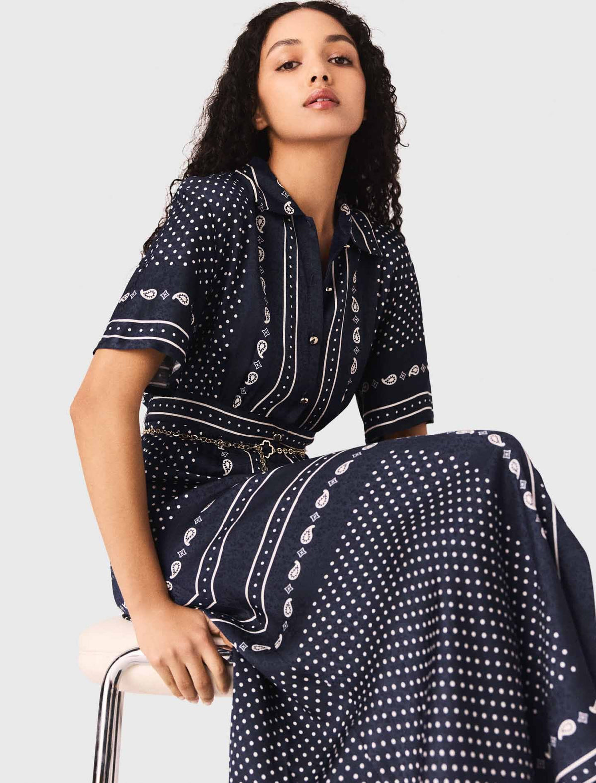 Flowy patterned maxi dress | Maje