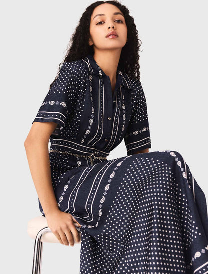 Flowy patterned maxi dress | Maje