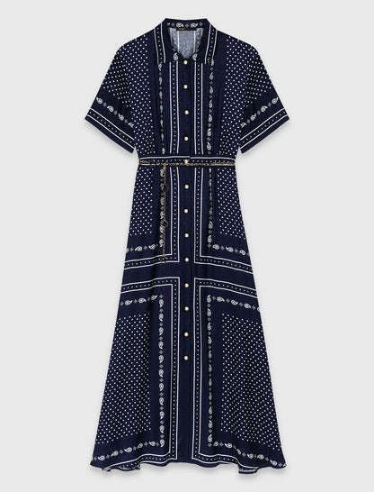 Flowy patterned maxi dress | Maje