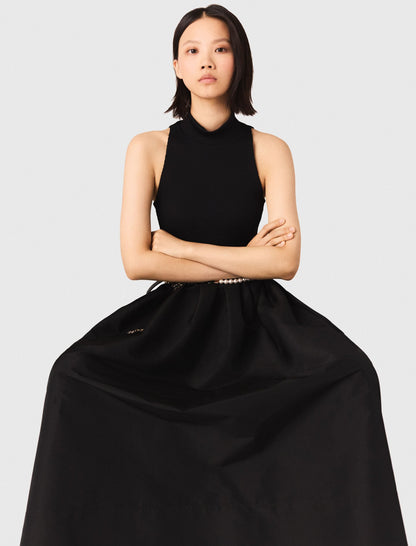 Mixed-material taffeta dress | Maje