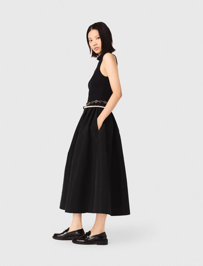 Mixed-material taffeta dress | Maje