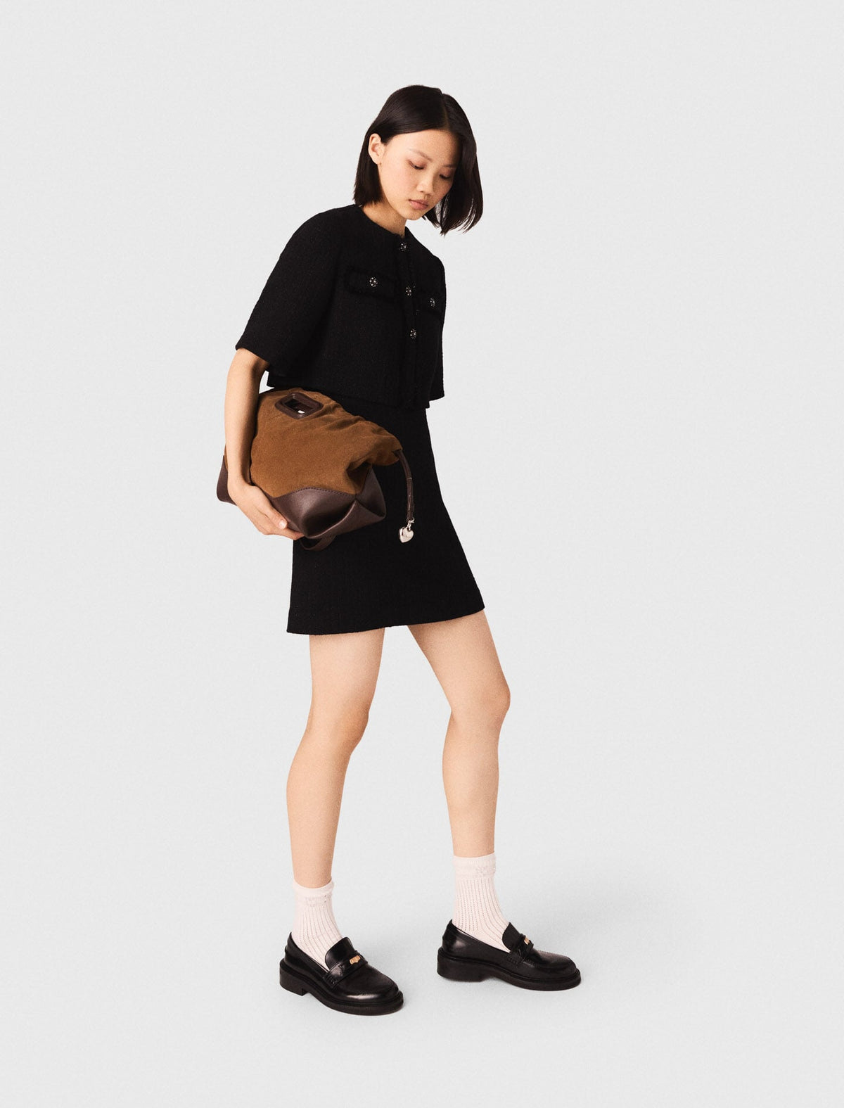 2-in-1 shiny tweed dress | Maje