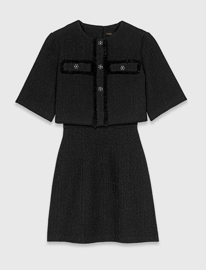 2-in-1 shiny tweed dress | Maje