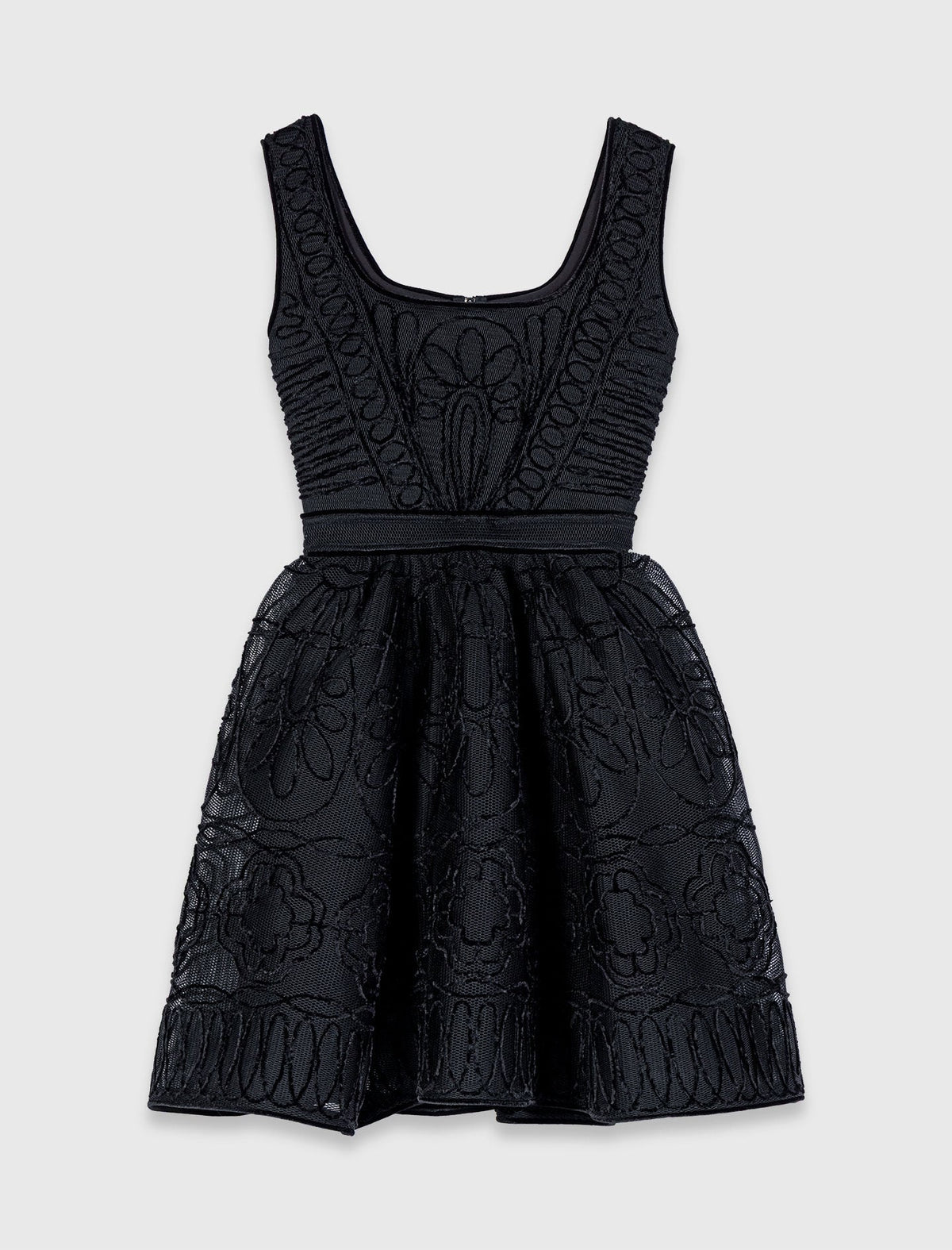 Short embroidered basket knit dress | Maje