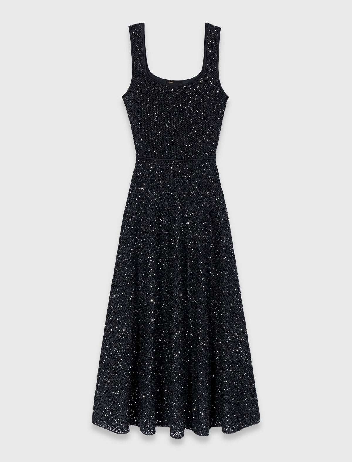 Rhinestone knit maxi dress | Maje