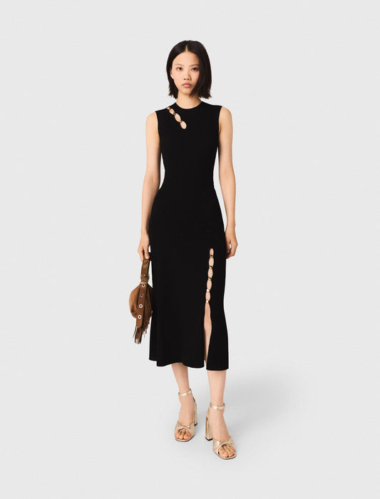 Cutaway rib knit maxi dress | Maje