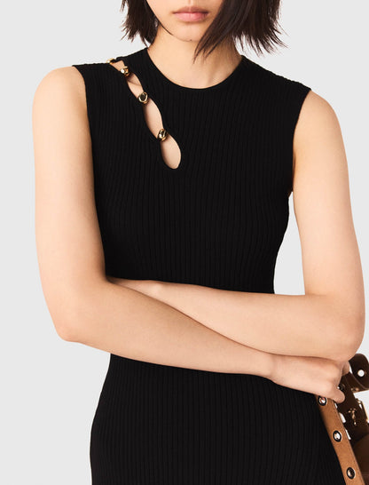 Cutaway rib knit maxi dress | Maje