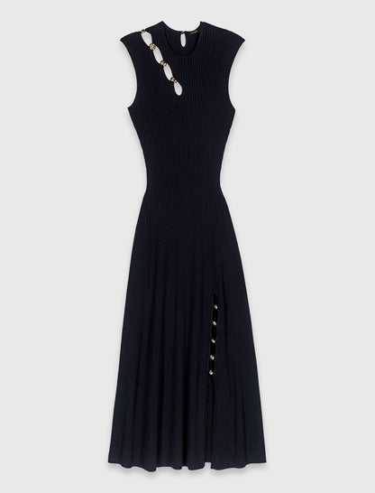 Cutaway rib knit maxi dress | Maje