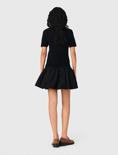 Short knit and taffeta dress | Maje
