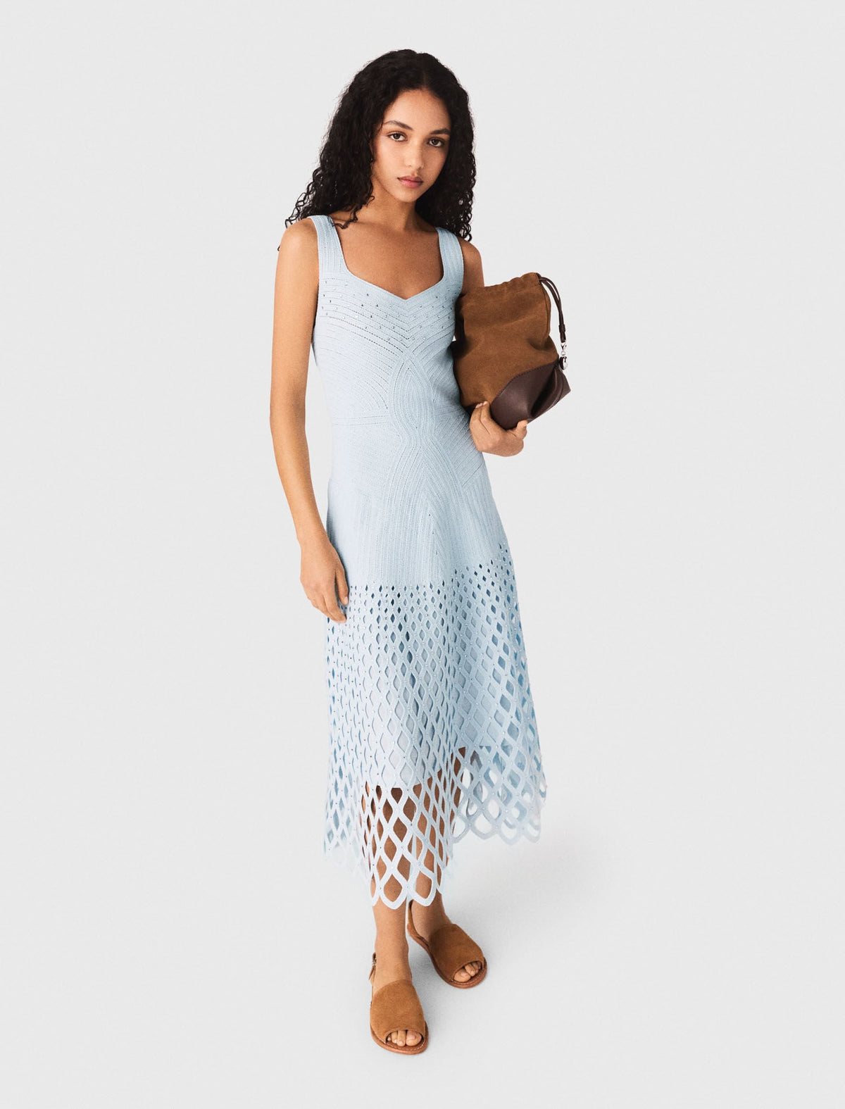 Crochet dress with removable lining | Maje