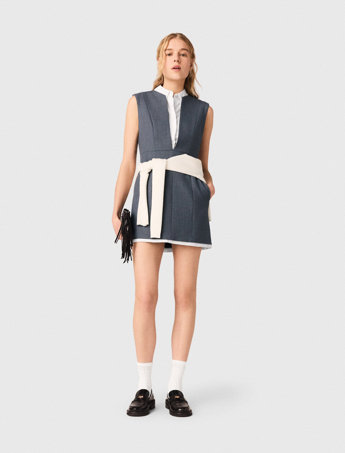 Layered-effect tailored dress | Maje