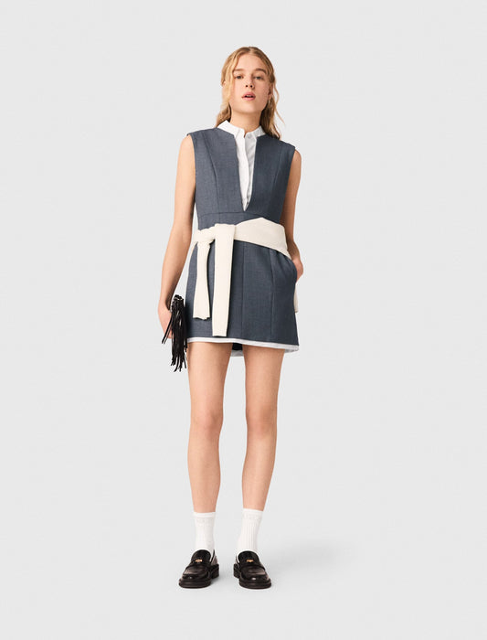 Layered-effect tailored dress | Maje