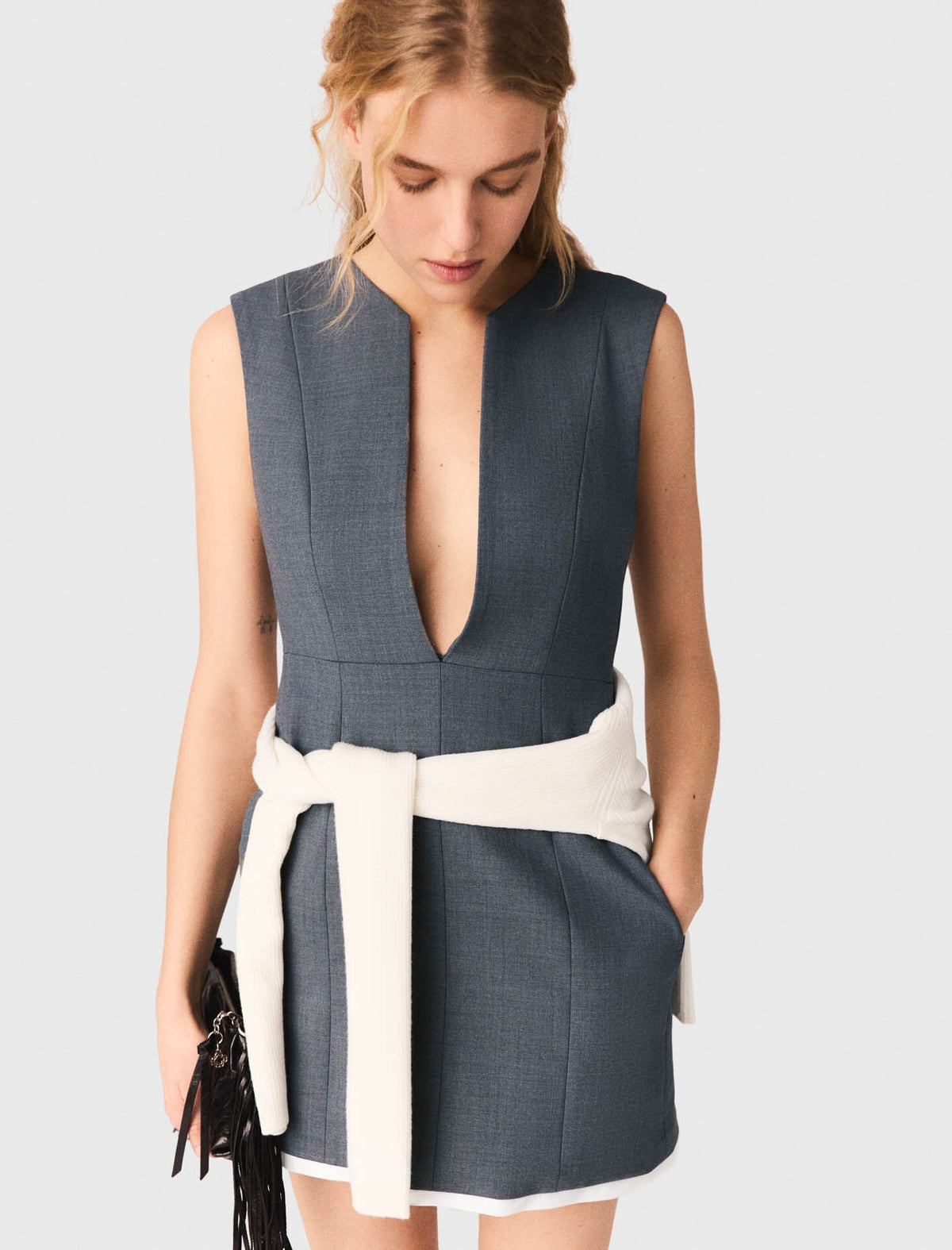 Layered-effect tailored dress | Maje