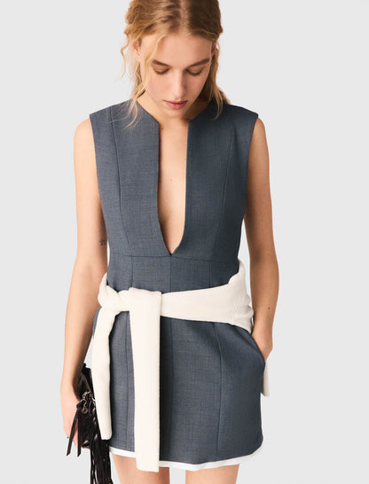 Layered-effect tailored dress | Maje